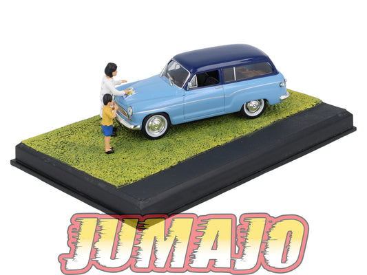 NB54 Voiture IXO 1/43 Diorama Route bleue SIMCA P60 RANCH "casse-croûte"