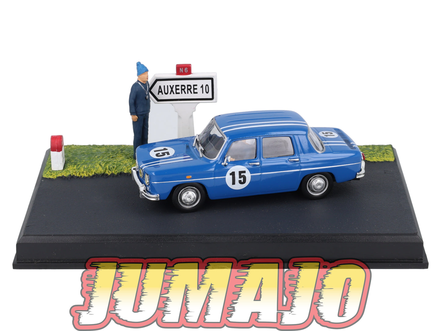 NB56 Voiture IXO 1/43 Diorama Route bleue RENAULT 8 GORDINI "La voiture de rallye"