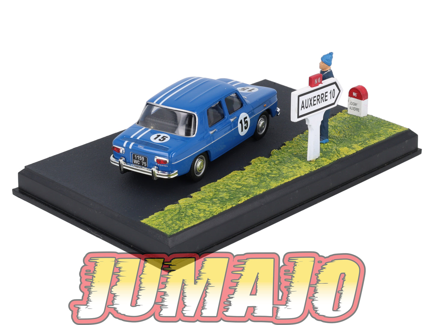 NB56 Voiture IXO 1/43 Diorama Route bleue RENAULT 8 GORDINI "La voiture de rallye"