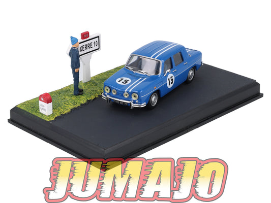 NB56 Voiture IXO 1/43 Diorama Route bleue RENAULT 8 GORDINI "La voiture de rallye"