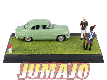 NB64 Voiture IXO 1/43 Diorama Route bleue SIMCA Aronde "Le Grognard"