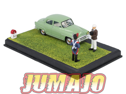 NB64 Voiture IXO 1/43 Diorama Route bleue SIMCA Aronde "Le Grognard"