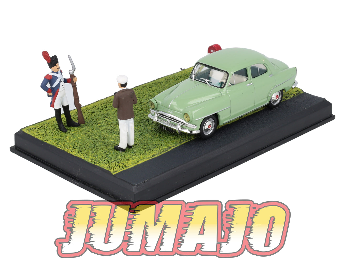 NB64 Voiture IXO 1/43 Diorama Route bleue SIMCA Aronde "Le Grognard"