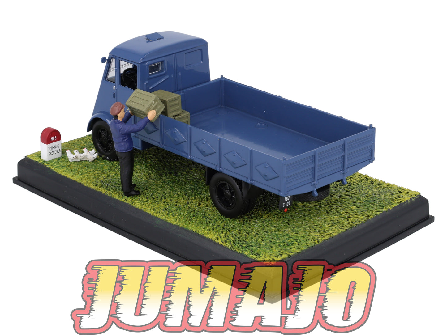 NB65 Voiture IXO 1/43 Diorama Route bleue RENAULT AHN "L'éleveur de poulet"