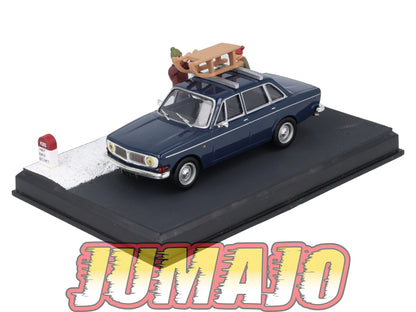 NB69 Voiture IXO 1/43 Diorama Route bleue VOLVO 144 "Les skieurs"