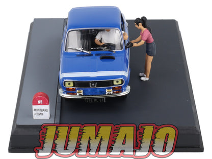 NB71 Voiture IXO 1/43 Diorama Route bleue RENAULT 12 Gordini "Les amoureux"