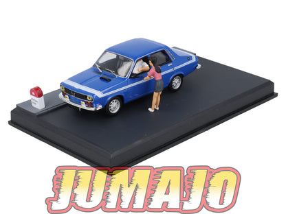 NB71 Voiture IXO 1/43 Diorama Route bleue RENAULT 12 Gordini "Les amoureux"