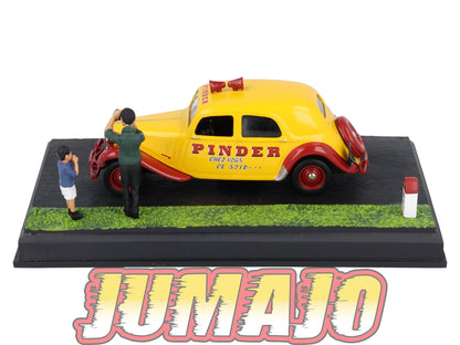 NB79 Voiture IXO 1/43 Diorama Route bleue CITROEN Traction Avant Pinder