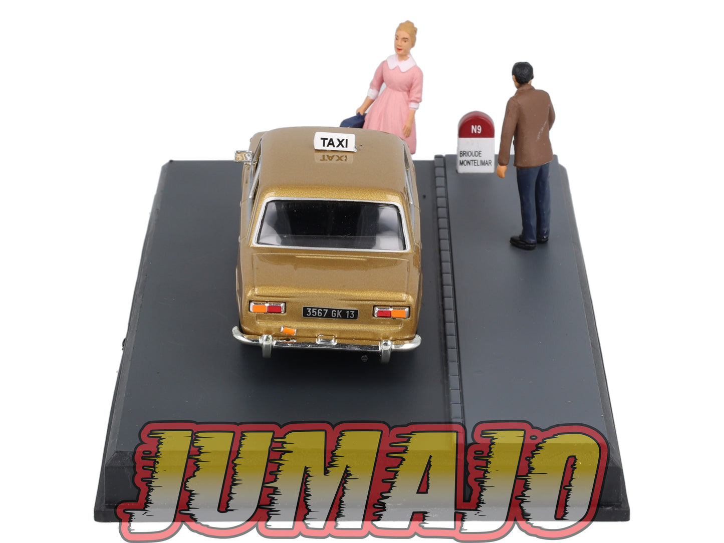 NB80 Voiture IXO 1/43 Diorama Route bleue LADA 1200 Taxi