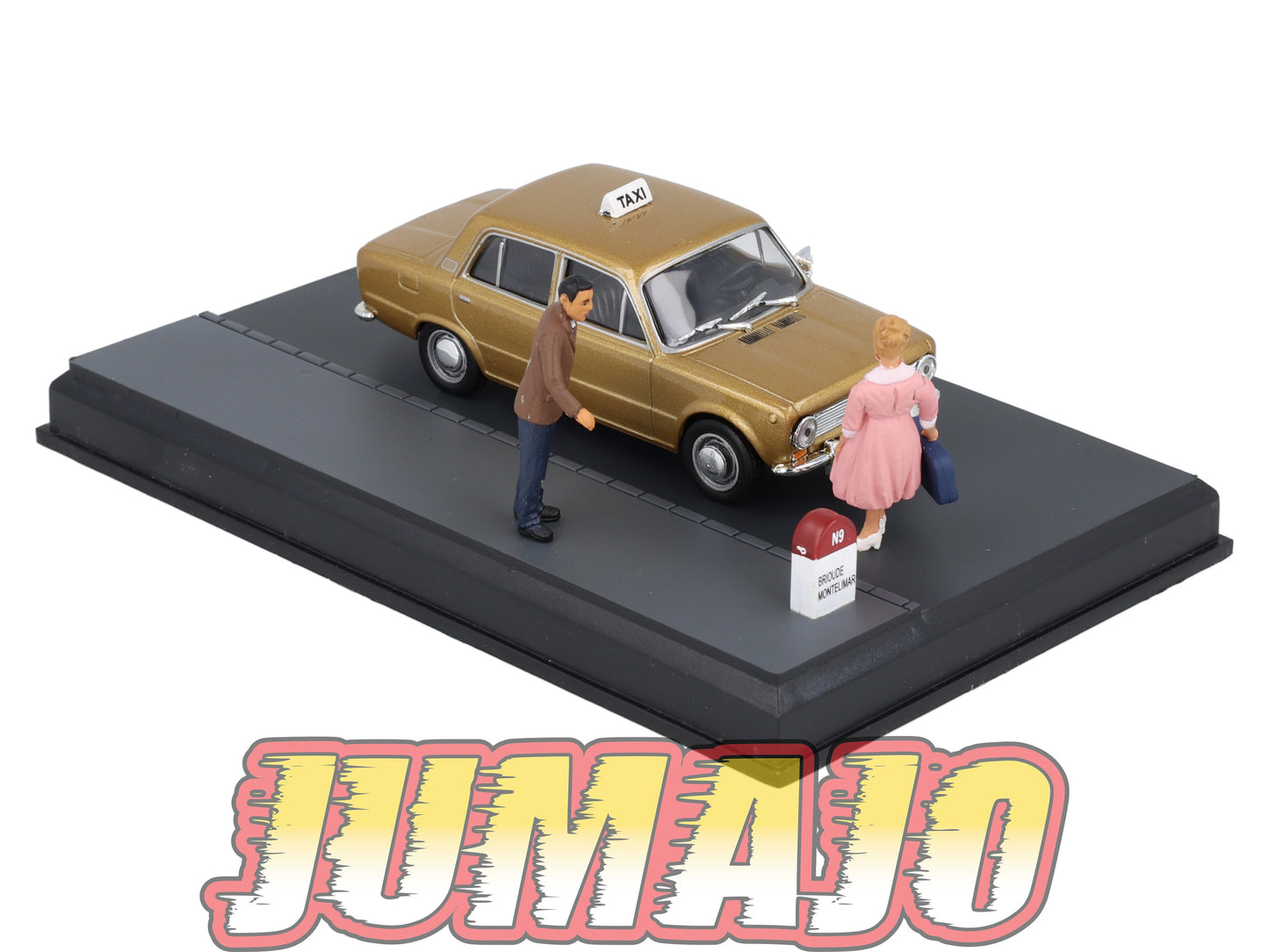 NB80 Voiture IXO 1/43 Diorama Route bleue LADA 1200 Taxi