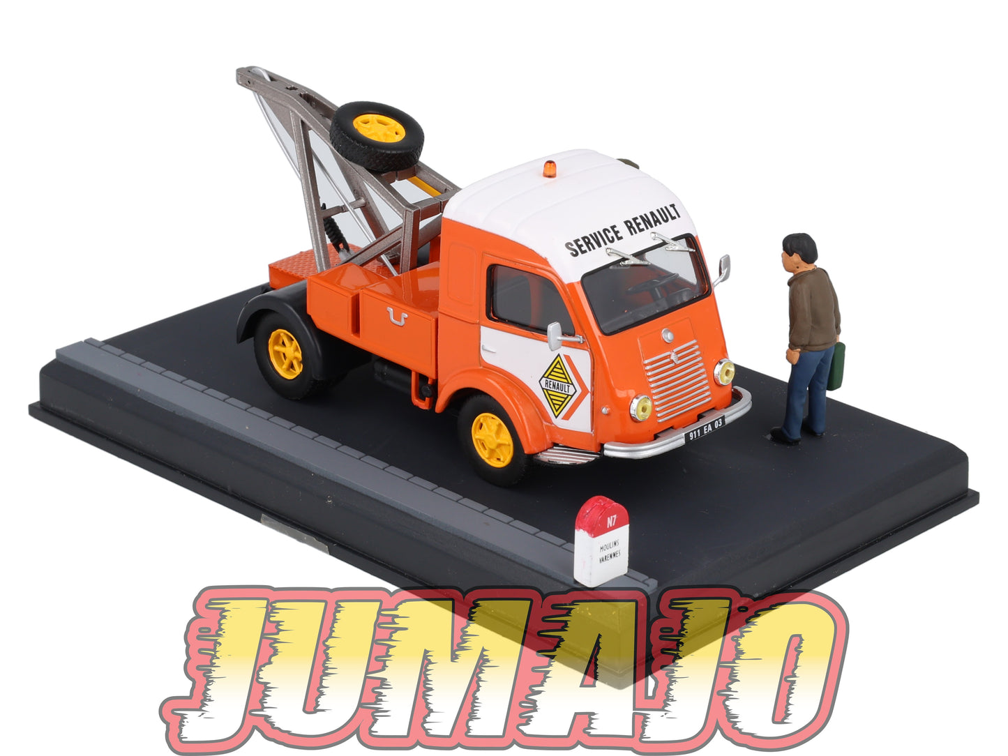 NB9 Voiture IXO 1/43 Diorama Route bleue RENAULT Galion Goelette le dépannage