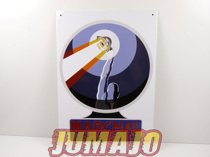 Lot de 3 PLAQUES PUBLICITAIRE tôlée embossée 20x30cm Marchal