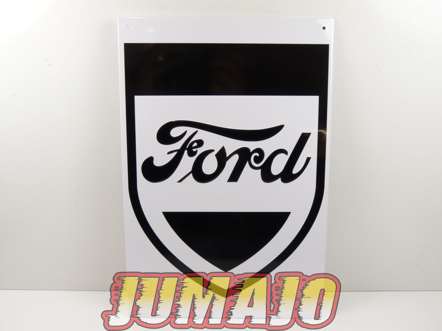 Lot de 2 PLAQUES PUBLICITAIRE tôlée embossée 20x30cm rond 20cm Ford Mustang