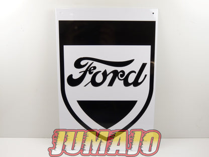 Lot de 2 PLAQUES PUBLICITAIRE tôlée embossée 20x30cm rond 20cm Ford Mustang