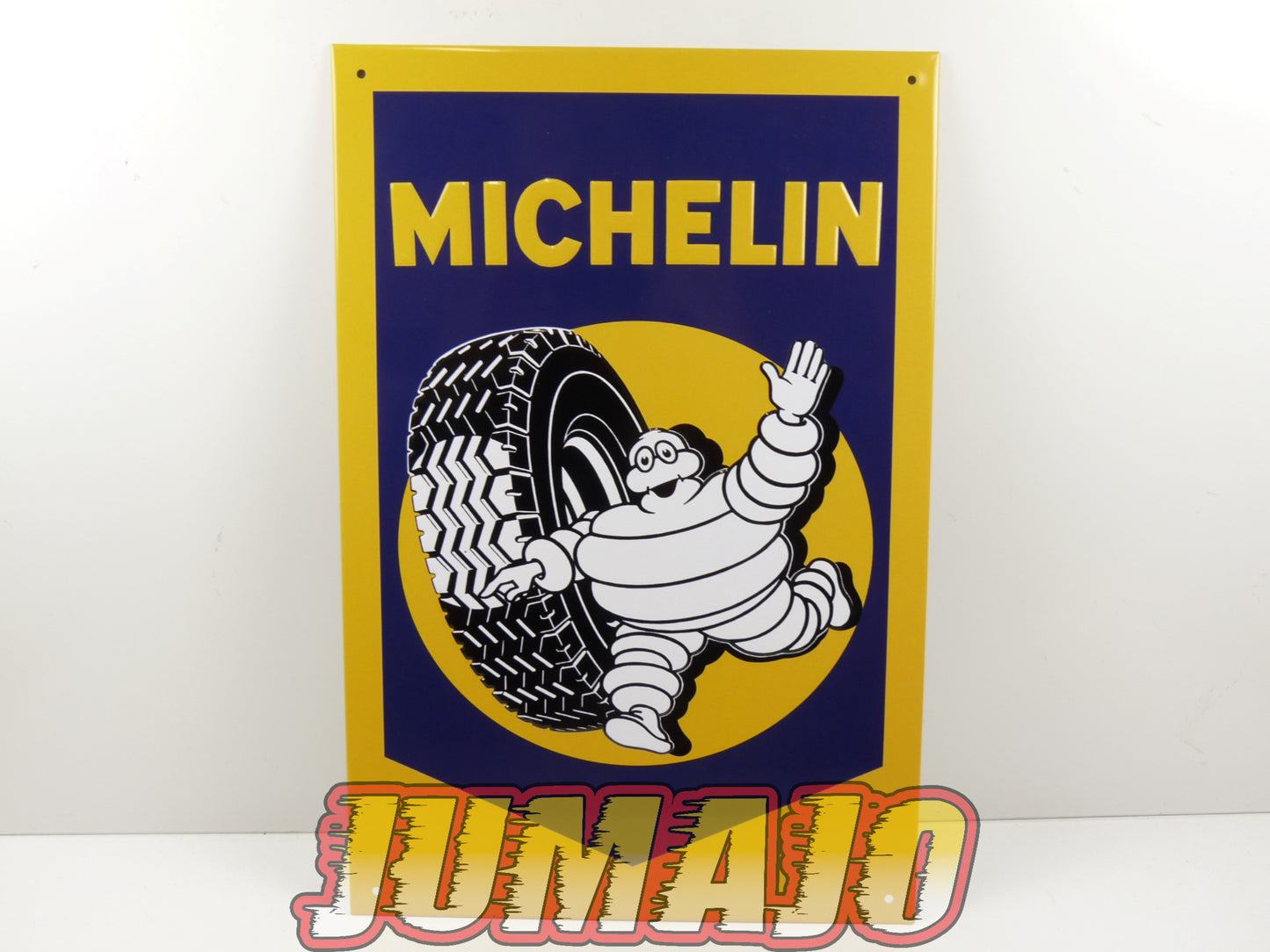 Lot de 3 PLAQUES PUBLICITAIRE tôlée embossée 20x30cm Michelin