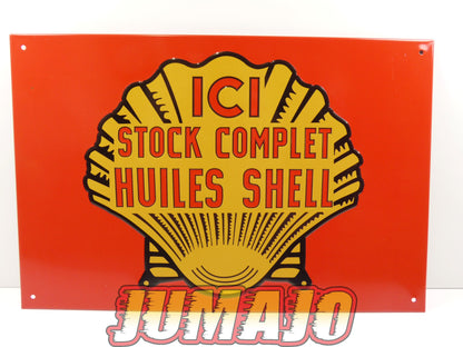 Lot de 10 PLAQUES PUBLICITAIRE tôlée embossée 20x30cm Elf Champion Michelin Bosch Marchal Citroen Esso Total Shell