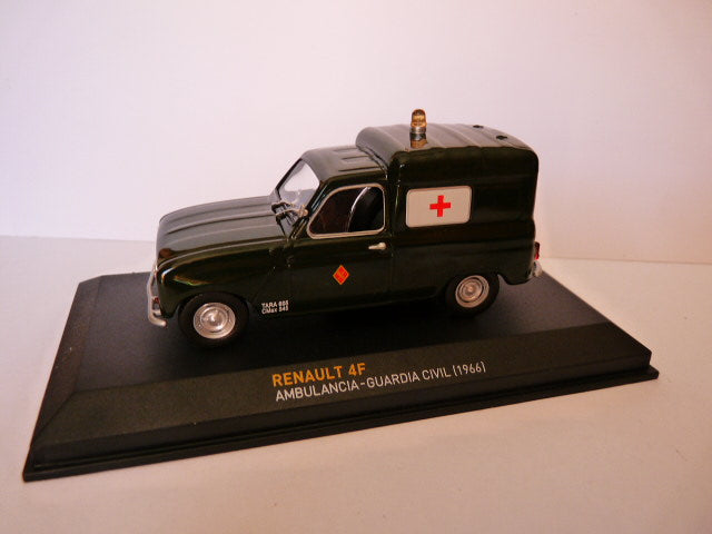 POS27Z voiture 1/43 IXO altaya POLICE Espagne : RENAULT 4F 1966 Ambulance Croix rouge guardia civil