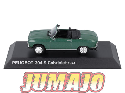 PEU12 Voiture 1/43 Hachette NOREV PEUGEOT : 304 S Cabriolet 1974