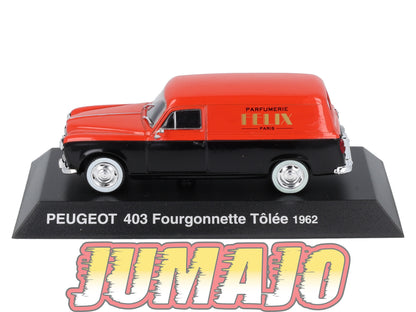 PEU17 Voiture 1/43 Hachette NOREV PEUGEOT : 403 Fourgonnette Tôlée parfumerie Felix 1962