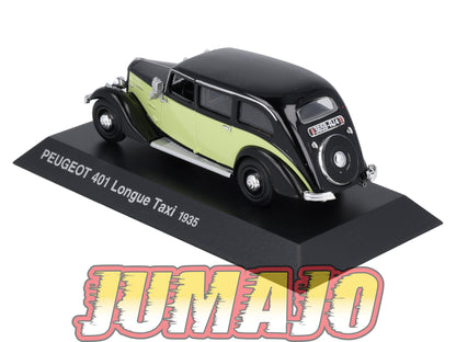 PEU18 Voiture 1/43 Hachette NOREV PEUGEOT : 401 Longue Taxi 1935