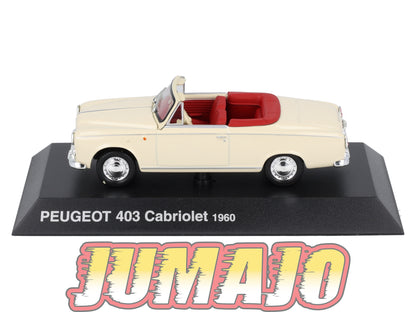 PEU1 Voiture 1/43 Hachette NOREV PEUGEOT : 403 Cabriolet 1960