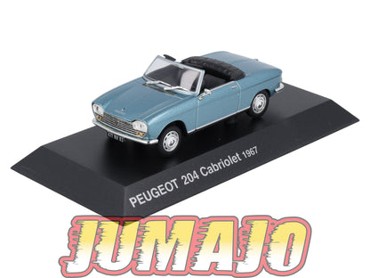 PEU23 Voiture 1/43 Hachette NOREV PEUGEOT : 204 Cabriolet 1967