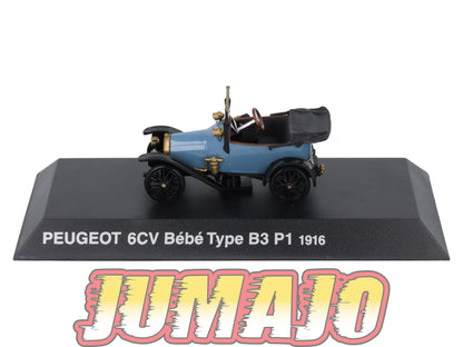 PEU26 Voiture 1/43 Hachette NOREV PEUGEOT 6CV Bébé Type B3 P1 1916