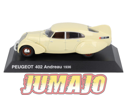 PEU28 Voiture 1/43 Hachette NOREV PEUGEOT : 402 Andreau 1936