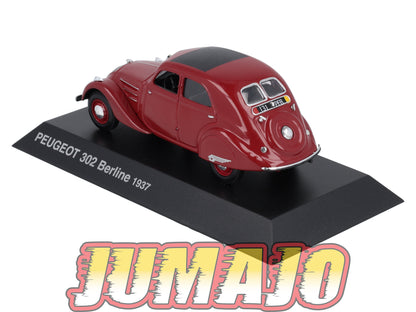 PEU46 Voiture 1/43 Hachette NOREV PEUGEOT : 302 Berline 1937
