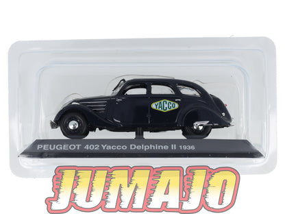 PEU56 Voiture 1/43 Hachettes PEUGEOT NOREV :  402 Yacco Delphine II 1936