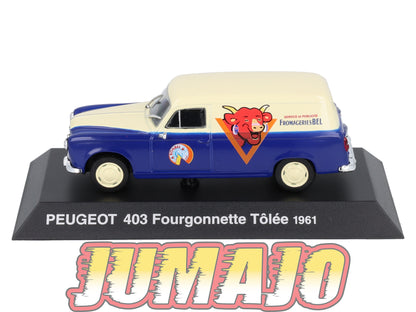 PEU59 Voiture 1/43 Hachette NOREV PEUGEOT : 403 Fourgonnette Tôlée Vache qui rit 1961