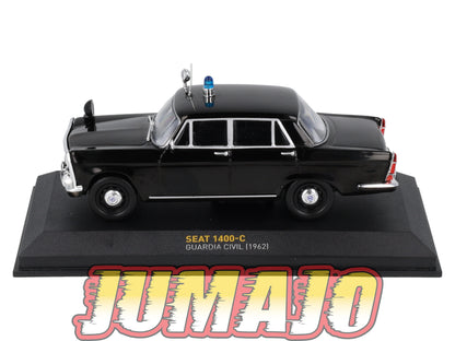 POS409 voiture 1/43 IXO altaya POLICE Espagne : SEAT 1400-C GUARDIA CIVIL 1962