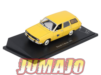 PTT12 Voiture 1/43 Atlas VEHICULES POSTAUX : RENAULT 12 Break 1971