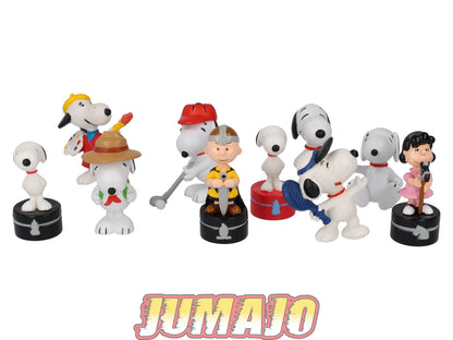 PVC19 Lot 10 figurines PVC Mix Snoopy Peanuts 6.5cm : Snoopy échecs, peintre, Explorateur