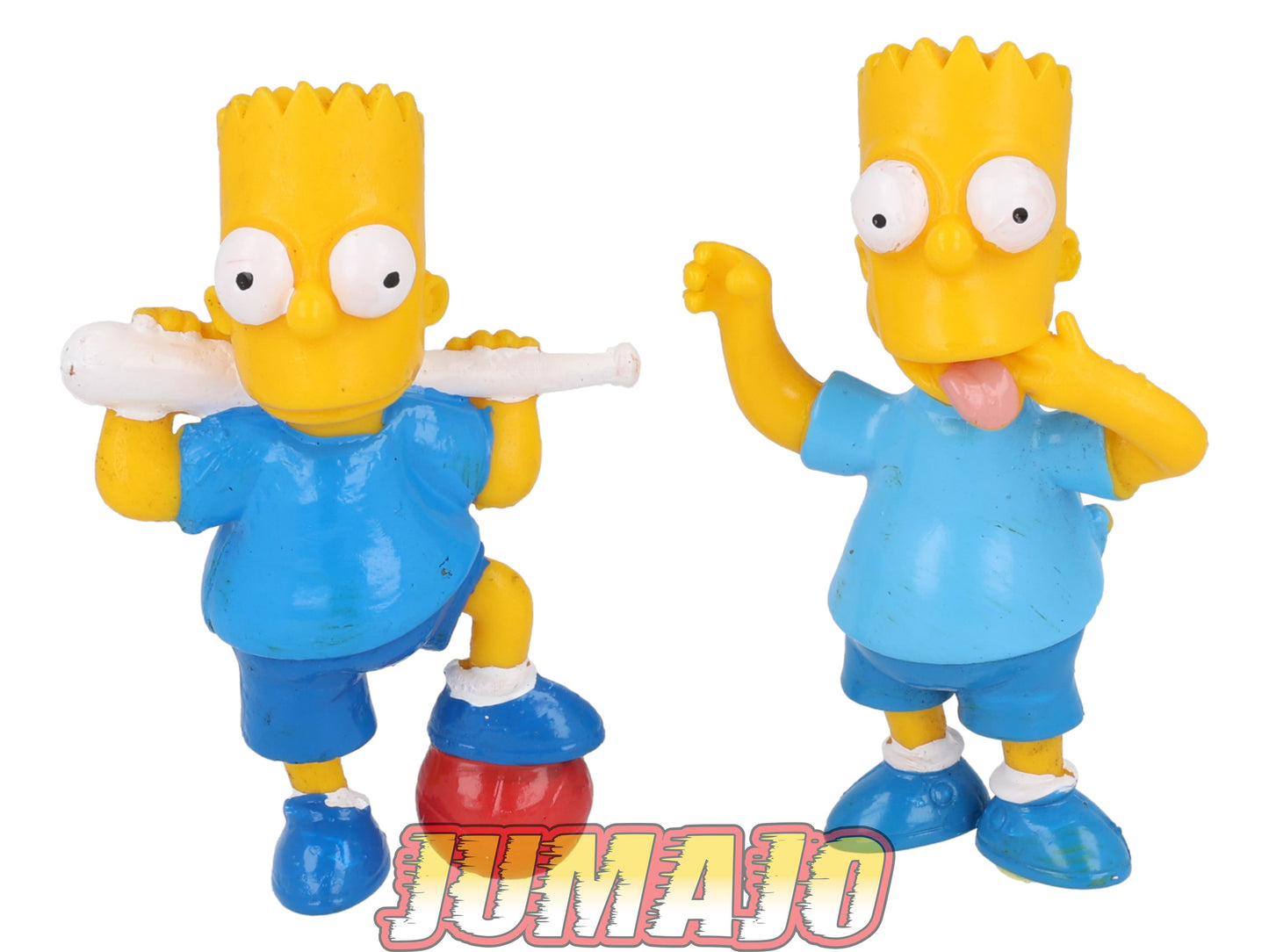 PVC4 Lot 2 figurines  PVC BULLYLAND 8cm : Bart Simpson batte + Lance-pierre