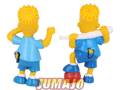 PVC4 Lot 2 figurines  PVC BULLYLAND 8cm : Bart Simpson batte + Lance-pierre