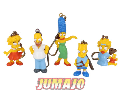 PVC5 Lot 5 figurines porte-clés PVC BULLY 1991 7cm The Simpson