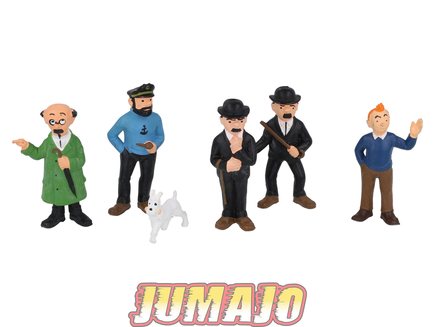 PVC9 6 figurines PVC HEIMO 6cm : Tintin, Dupond, Dupont, Milou & Capitaine Haddock