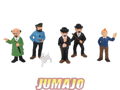 PVC9 6 figurines PVC HEIMO 6cm : Tintin, Dupond, Dupont, Milou & Capitaine Haddock