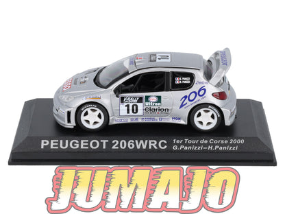 RCA101 voiture 1/43 IXO Altaya Rallye : PEUGEOT 206 WRC G.Panizzi 2000 #10