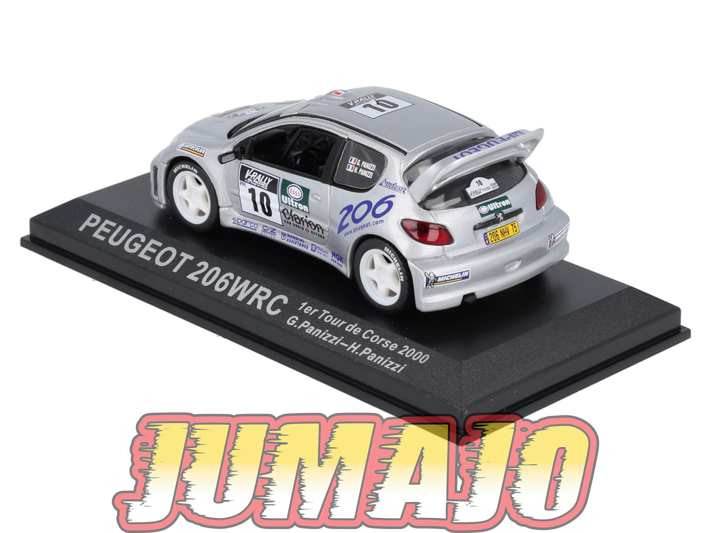 RCA101 voiture 1/43 IXO Altaya Rallye : PEUGEOT 206 WRC G.Panizzi 2000 #10