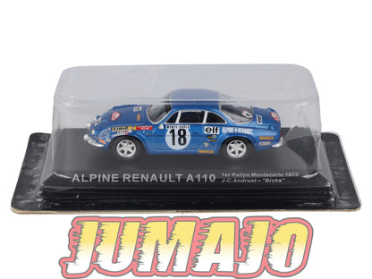 RCA102 Voiture 1/43 IXO Altaya Rallye : ALPINE RENAULT A110 1973 #18 Monte-carlo Andruet