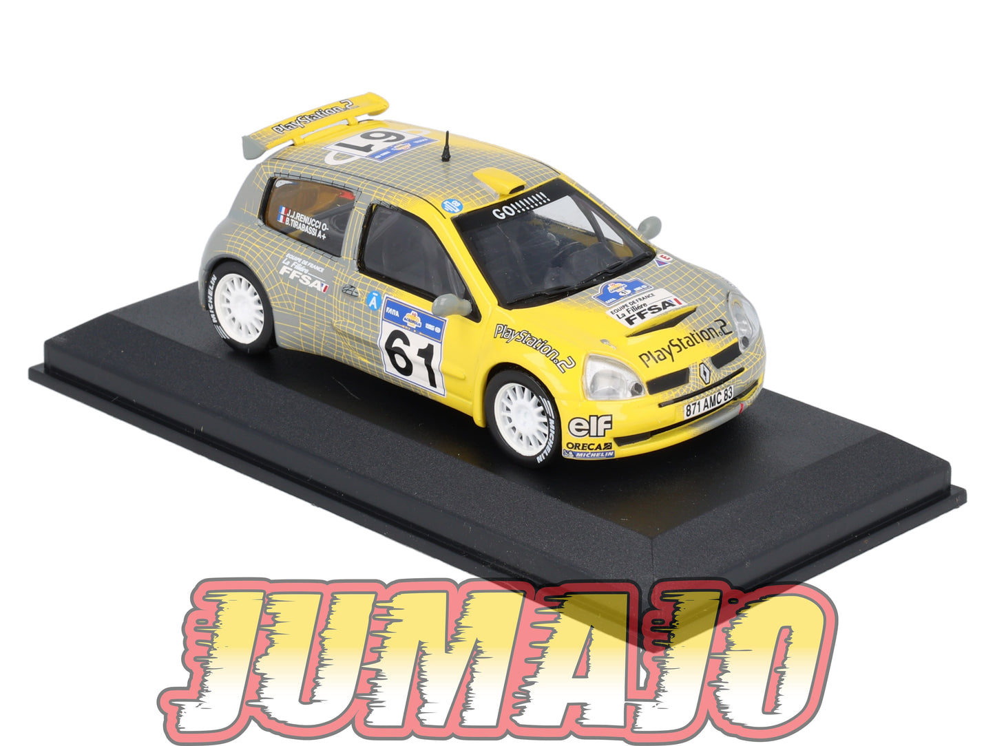 RCA18 voiture 1/43 IXO Altaya Rallye : RENAULT Clio S1600 B.Tirabassi 2003 #61