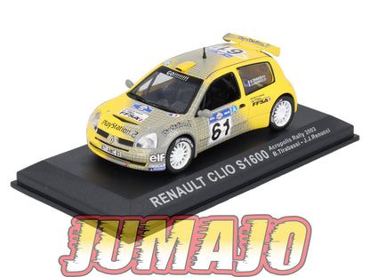 RCA18 voiture 1/43 IXO Altaya Rallye : RENAULT Clio S1600 B.Tirabassi 2003 #61