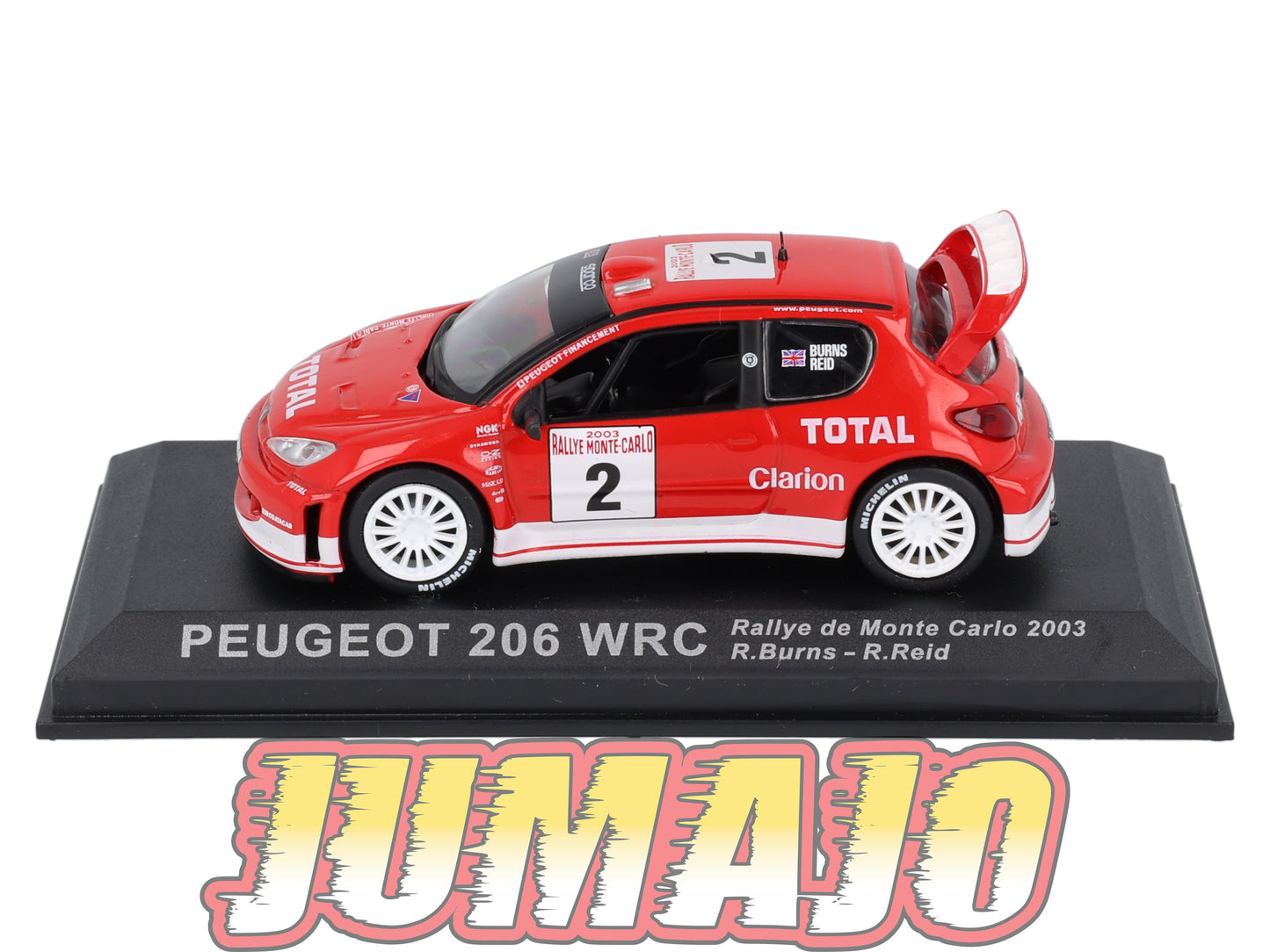 RCA2 voiture 1/43 IXO Altaya Rallye : PEUGEOT 206 WRC R.Burns 2003 #2 Monte-carlo