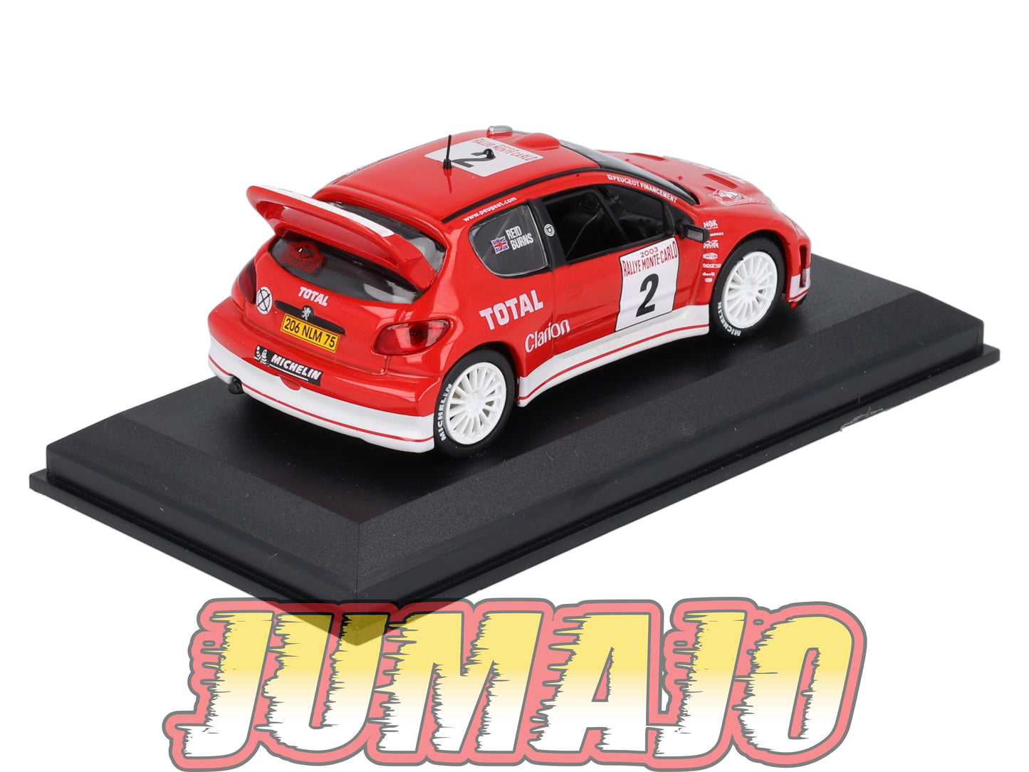 RCA2 voiture 1/43 IXO Altaya Rallye : PEUGEOT 206 WRC R.Burns 2003 #2 Monte-carlo