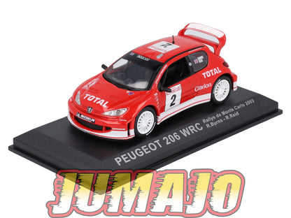 RCA2 voiture 1/43 IXO Altaya Rallye : PEUGEOT 206 WRC R.Burns 2003 #2 Monte-carlo