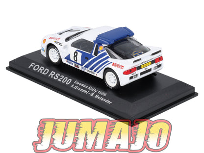RCA37 voiture 1/43 IXO Altaya Rallye : FORD RS200 1986 #8  K.Grundel