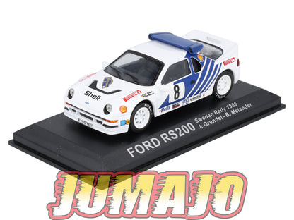 RCA37 voiture 1/43 IXO Altaya Rallye : FORD RS200 1986 #8  K.Grundel