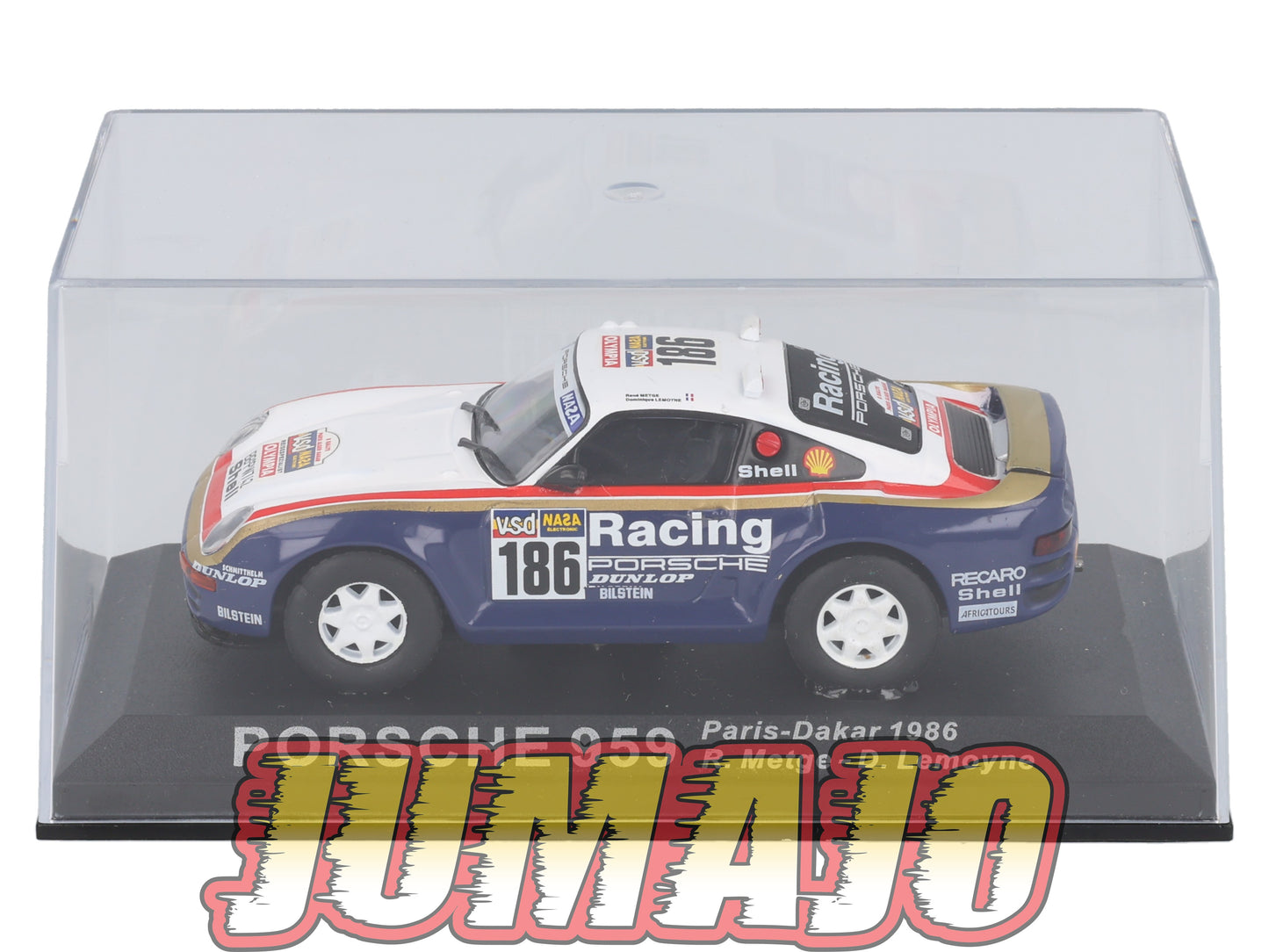 RCA44 voiture 1/43 IXO Altaya Rallye : PORSCHE 959 1986 #186 R.Metge
